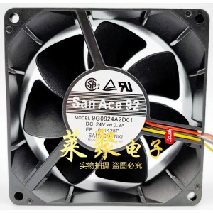 SANYO 9G0924A2D01 24V 0.3A 3wires Cooling Fan