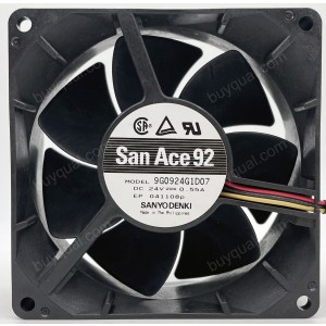 Sanyo 9G0924G1D07 24V 0.55A 3wires Cooling Fan
