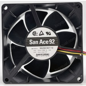 SANYO 9G0924H110 24V 0.3A 3wires Cooling Fan 
