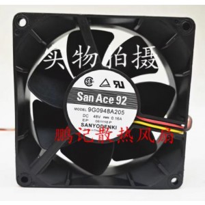 SANYO 9G0948A205 48V 0.16A 3wires Cooling Fan 