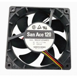SANYO 9G1212A401 12V 0.31A 3wires Cooling Fan 