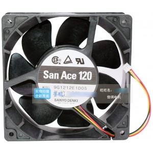 Sanyo 9G1212E1D05 12V 0.61A 3wires Cooling Fan 