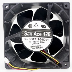 SANYO 9G1212G1D01 12V 0.98A 3wires Cooling Fan