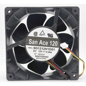 Sanyo 9G1212H1D01 12V 0.38A 3wires Cooling Fan - NEW