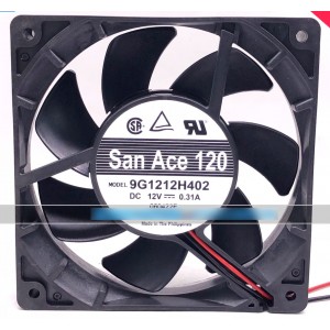 Sanyo 9G1212H402 12V 0.31A 2wires Cooling Fan