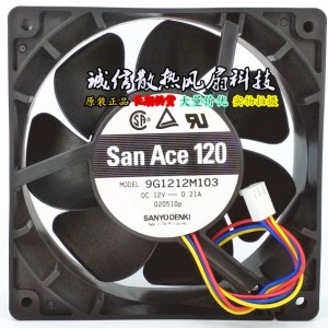 SANYO 9G1212M103 12V 0.21A 3wires Cooling Fan