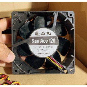 Sanyo 9G1212M106 12V 0.21A 3wires Cooling Fan
