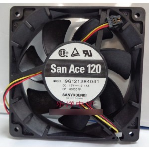 SANYO 9G1212M4041 12V 0.14A 3wires Cooling Fan
