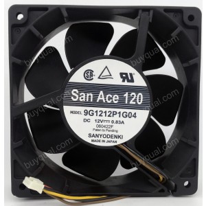 Sanyo 9G1212P1G04 12V 0.83A 4wires Cooling Fan