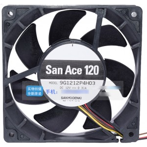 Sanyo 9G1212P4H03 12V 0.31A 4wires Cooling Fan