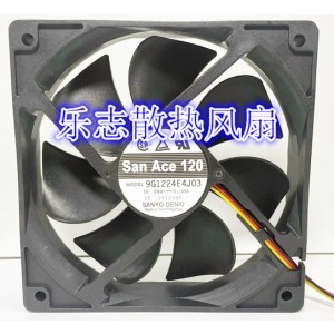 Sanyo 9G1224E4J03 24V 0.38A 3wires Cooling Fan