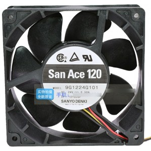 Sanyo 9G1224G101 24V 0.5A 12W 3wires Cooling Fan - Original New