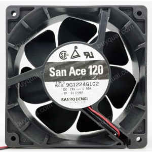 Sanyo 9G1224G102 24V 0.5A 2wires Cooling Fan