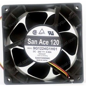 SANYO 9G1224G1H01 24V 0.50A 3wires cooling fan