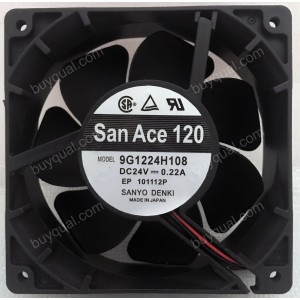 Sanyo 9G1224H108 24V 0.22A 2wires Cooling Fan - Original New