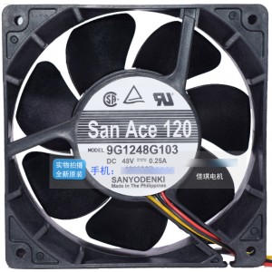 Sanyo 9G1248G103 9G1248G1031 48V 0.25A 3wires Cooling Fan