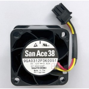 SANYO 9GA0312P3K0051 12V 0.62A 4wires Cooling Fan