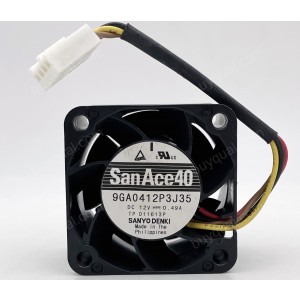 SANYO 9GA0412P3J35 12V 0.47A 3wires Cooling Fan