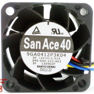 SANYO 9GA0412P3K04 12V 0.92A 4wires Cooling Fan