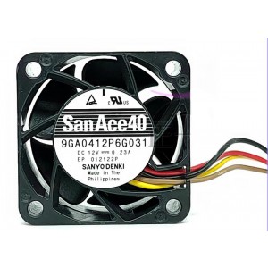 SANYO 9GA0412P6G031 12V 0.23A 4wires Cooling Fan