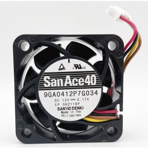 SANYO 9GA0412P7G034 12V 0.17A 4wires Cooling Fan - New