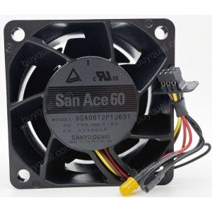 SANYO 9GA0612P1J631 12V 1.5A 4wires Cooling Fan 