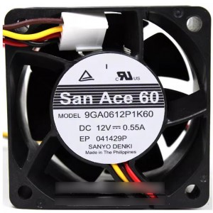 SANYO 9GA0612P1K60 12V 0.55A 4wires Cooling Fan