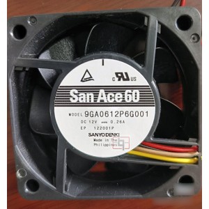 Sanyo 9GA0612P6G001 12V 0.26A 3.12W Cooling Fan