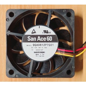 Sanyo 9GA0612P7G01 12V 0.16A 4wires Cooling Fan