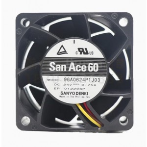 Sanyo 9GA0624P1J03 24V 0.75A 3wires Cooling Fan 