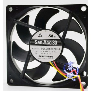SANYO 9GA0812H7004 12V 0.09A 3wires Cooling Fan