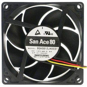 Sanyo 9GA0812J40031 12V 0.6A 3wires Cooling Fan 