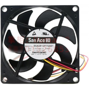 Sanyo 9GA0812P7G001 12V 0.29A 4wires Cooling Fan - New