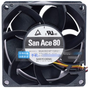 SANYO 9GA0824P1S651 24V 0.47A 4wires Cooling Fan