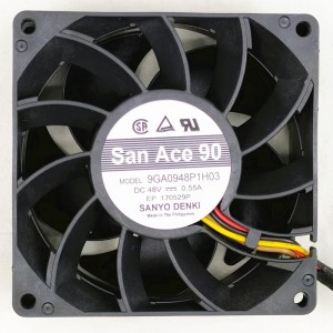 Sanyo 9GA0948P1H03 48V 0.55A 4wires Cooling Fan 