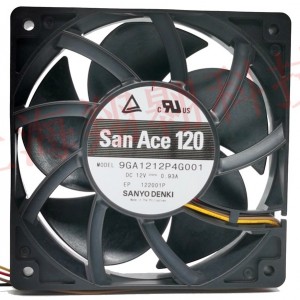 SANYO 9GA1212P4G001 12V 0.93A 4wires Cooling Fan - Original New