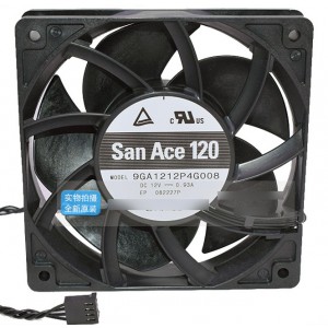 SANYO 9GA1212P4G008 12V 0.93A 4wires Cooling Fan