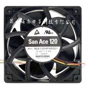 Sanyo 9GA1224P4G001 24V 0.47A 11.28W 4wires Cooling Fan