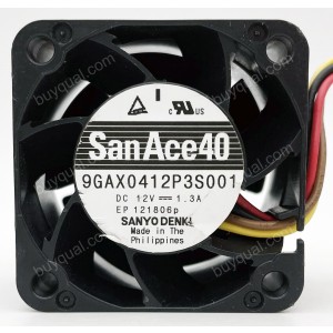 Sanyo 9GAX0412P3S001 12V 1.3A 4wires Cooling Fan 