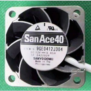 SANYO 9GE0412J304 12V 0.65A 2wires Cooling Fan
