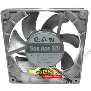 Sanyo 9GH1212C4D07 12V 0.21A 3wires Cooling Fan 