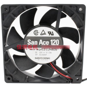 Sanyo 9GH1212M408 12V 0.13A 2wires Cooling Fan