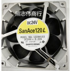 SANYO 9GL1224H103 24V 0.22A 2wires Cooling Fan