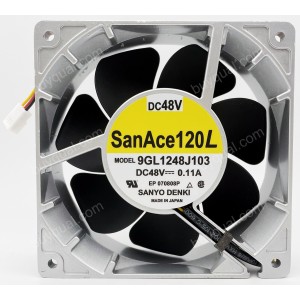 SANYO 9GL1248J103 48V 0.11A 0.51A 3wires Cooling Fan 