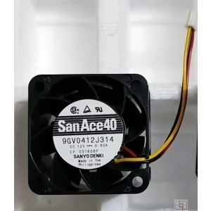 Sanyo 9GV0412J314 12V 0.60A 7.2W 3wires Cooling Fan - New 