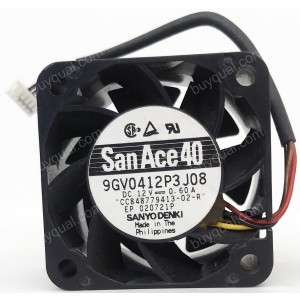 Sanyo 9GV0412P3J08 12V 0.6A 4wires Cooling Fan