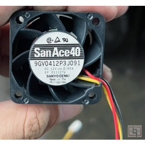 SANYO 9GV0412P3J091 12V 0.6A 3wires Cooling Fan - Original New