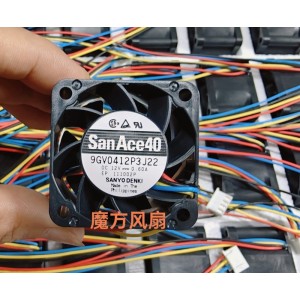 SANYO 9GV0412P3J22 12V 0.60A 4wires Cooling Fan - Original New