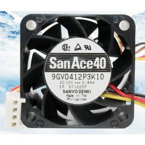 SANYO 9GV0412P3K10 12V 0.84A 4wires Cooling Fan