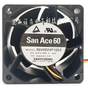 SANYO 9GV0624P1G03 24V 1.4A 3wires Cooling Fan